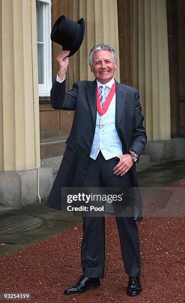 Fashion designer Jeff Banks after receiving his Commander of the British Empire Medal from the Prince of Wales at an investiture ceremony at...