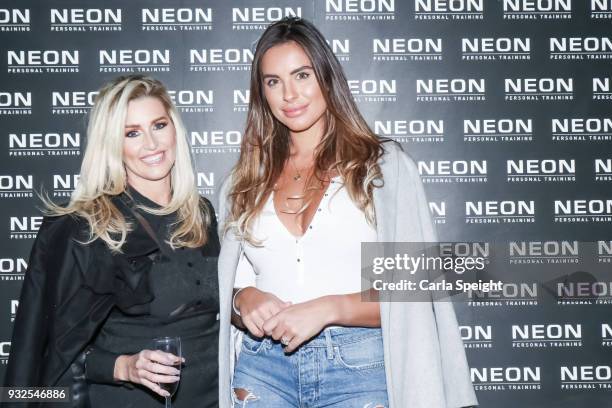 Leanne Brown and Jessica Shears attending the launch of Neon health food kitchen on March 15, 2018 in Wilmslow, England.