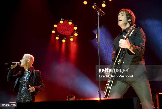 Marie Fredriksson and Per Gessle perform on stage as part of Night Of The Proms at Ahoy on November 18, 2009 in Rotterdam, Netherlands.