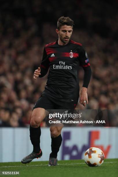 Fabio Borini of AC Milan during the UEFA Europa League Round of 16: Second Leg match between Arsenal and AC Milan at Emirates Stadium on March 15,...