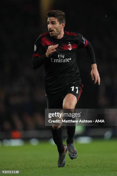 Fabio Borini of AC Milan during the UEFA Europa League Round of 16: Second Leg match between Arsenal and AC Milan at Emirates Stadium on March 15,...