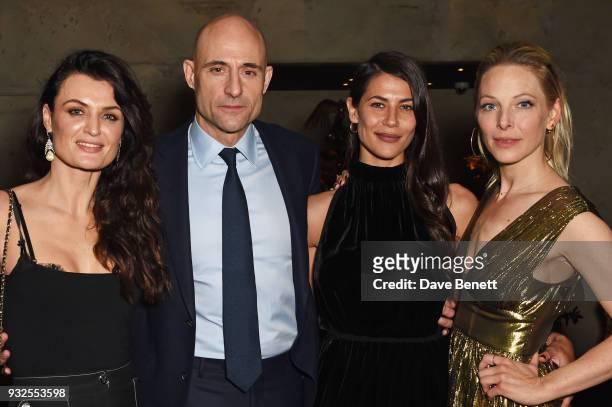 Cast members Lyne Renee, Mark Strong, Karima McAdams and Anastasia Griffith attend an after party following the Global Premiere of "Deep State", the...