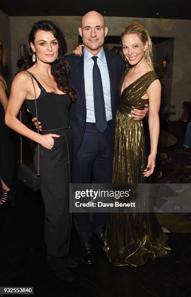 Cast member Lyne Renee, Mark Strong and Anastasia Griffith attend an after party following the Global Premiere of "Deep State", the new espionage...