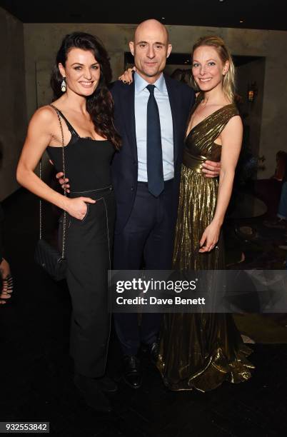 Cast member Lyne Renee, Mark Strong and Anastasia Griffith attend an after party following the Global Premiere of "Deep State", the new espionage...