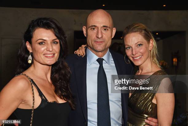Cast member Lyne Renee, Mark Strong and Anastasia Griffith attend an after party following the Global Premiere of "Deep State", the new espionage...