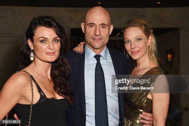 Cast member Lyne Renee, Mark Strong and Anastasia Griffith attend an after party following the Global Premiere of "Deep State", the new espionage...