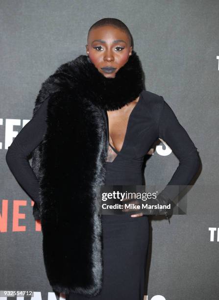 Laura Mvula attends 'The Defiant Ones' special screening on March 15, 2018 in London, United Kingdom.