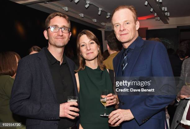 Executive Producer/Co-Creator Simon Maxwell, guest and Alistair Petrie attend an after party following the Global Premiere of "Deep State", the new...