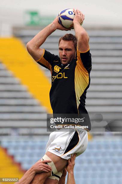 Andries Bekker of South Africa during the Springboks captains run session held on November 20, 2009 at the Stadio Friuli in Udine, Italy.