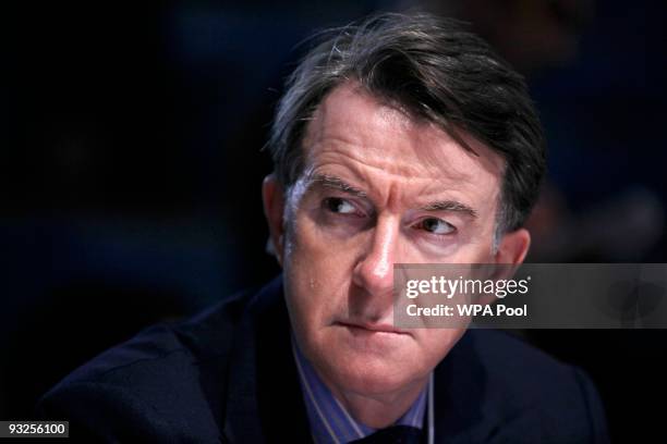 Britain's Business Secretary Peter Mandelson attends a cabinet meeting, November 20, 2009 in Nottingham, England. The Cabinet met in Nottingham today...