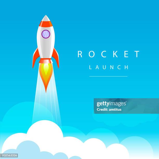 rocket launch - first space shuttle launch stock illustrations
