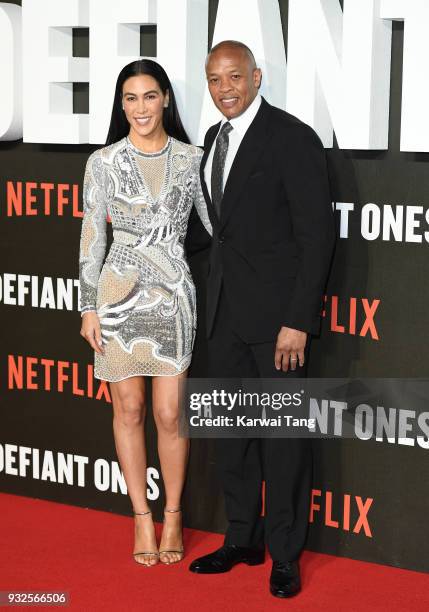 Dr. Dre and wife Nicole Young attend 'The Defiant Ones' special screening at the Ritzy Picturehouse on March 15, 2018 in London, United Kingdom.