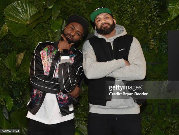 Television personalities Desus Nice and The Kid Mero attend the 2018 A+E Upfront on March 15, 2018 in New York City.