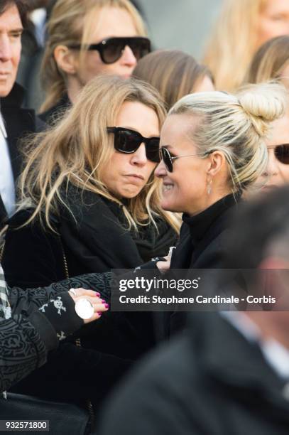 Laura Smet and Laeticia Hallyday during Johnny Hallyday's funeral at Eglise De La Madeleine on December 9, 2017 in Paris, France. France pays tribute...