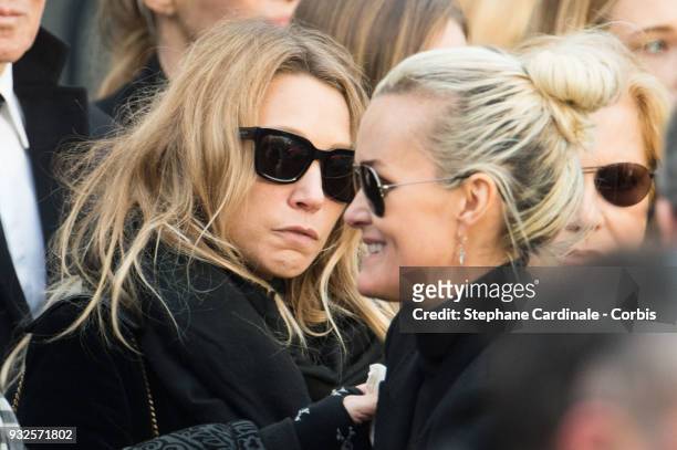 Laura Smet and Laeticia Hallyday during Johnny Hallyday's funeral at Eglise De La Madeleine on December 9, 2017 in Paris, France. France pays tribute...