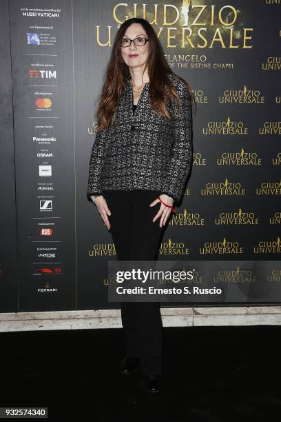 Simona Caparrini attends 'Giudizio Universale' premiere at Auditorium Conciliazione on March 15, 2018 in Rome, Italy.