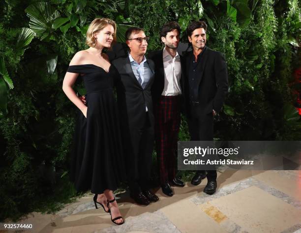 Elizabeth Lail, Paul Buccieri, Paul Badgley, and John Stamos attend the 2018 A+E Upfront on March 15, 2018 in New York City.