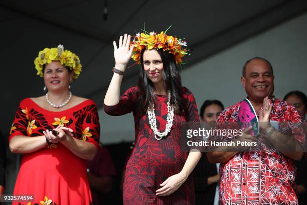 Prime Minister Jacinda Ardern attends Polyfest on March 16, 2018 in Auckland, New Zealand. The annual event is the largest Polynesian festival in the...