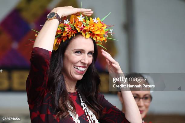 Prime Minister Jacinda Ardern attends Polyfest on March 16, 2018 in Auckland, New Zealand. The annual event is the largest Polynesian festival in the...