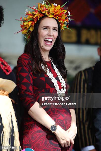 Prime Minister Jacinda Ardern attends Polyfest on March 16, 2018 in Auckland, New Zealand. The annual event is the largest Polynesian festival in the...