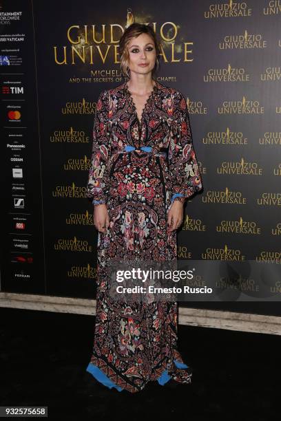 Anna Ferzetti attends 'Giudizio Universale' premiere at Auditorium Conciliazione on March 15, 2018 in Rome, Italy.