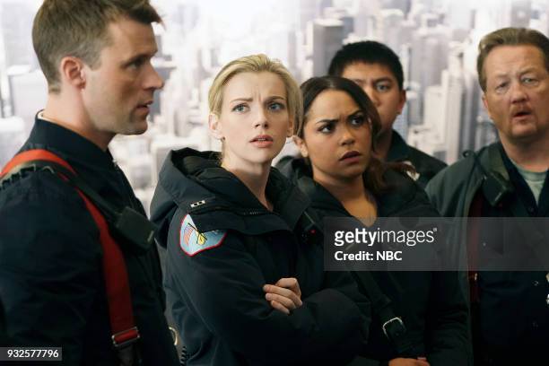 The Chance To Forgive" Episode 615 -- Pictured: Jesse Spencer as Matthew Casey, Kara Killmer as Sylvie Brett, Monica Raymund as Gabriela Dawson,...