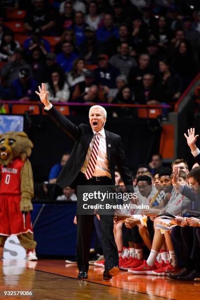 Head coach Bob McKillop of the Davidson College during the First Round of the 2018 NCAA Photos via Getty Images Men's Basketball Tournament held at...