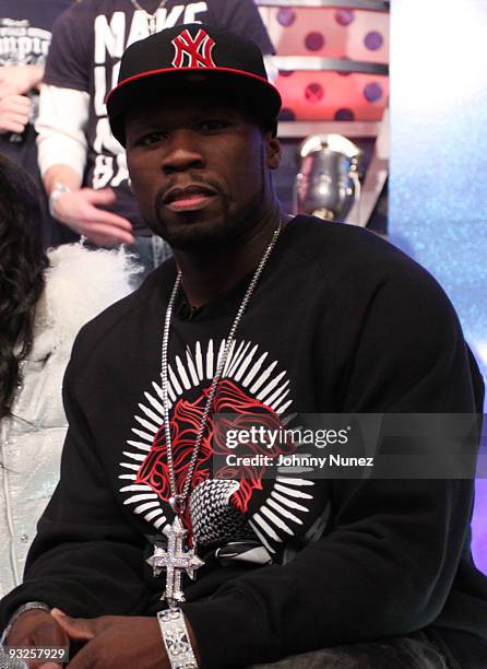 Cent visits BET's "106 & Park" at BET Studios on November 19, 2009 in New York City.