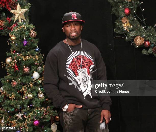 Cent visits BET's "106 & Park" at BET Studios on November 19, 2009 in New York City.