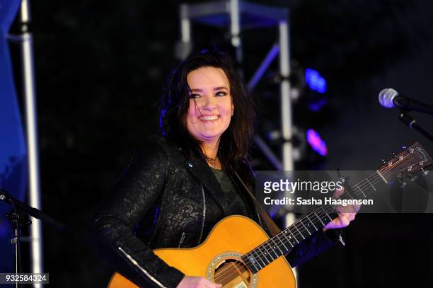 Brandy Clark performs at the Recording Academy Block Party at the Four Seasons Hotel during SXSW on March 15, 2018 in Austin, Texas.