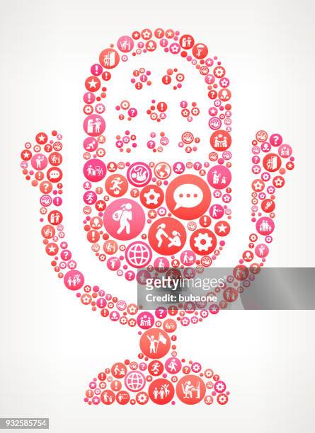 microphone  women girl power icons vector background - the sound of change live stock illustrations