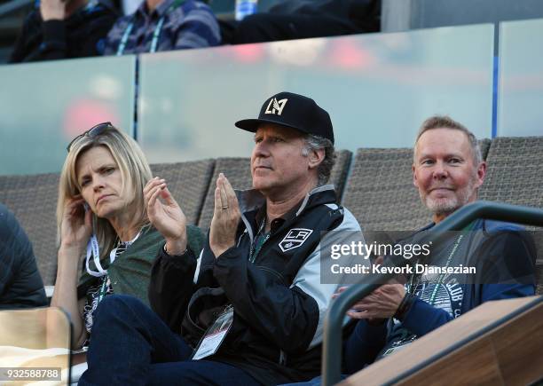 Actor Will Ferrell attends the tennis match between Venus Williams of United States and Carla Suarez Navarro of Spain during Day 11 of BNP Paribas...