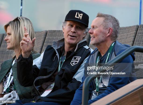 Actor Will Ferrell attends the tennis match between Venus Williams of United States and Carla Suarez Navarro of Spain during Day 11 of BNP Paribas...