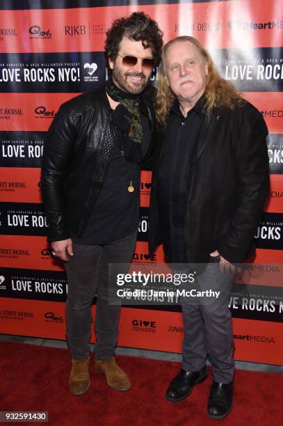 Doyle Bramhall II and Warren Haynes attend the Second Annual LOVE ROCKS NYC! A Benefit Concert for God's Love We Deliver at Beacon Theatre on March...