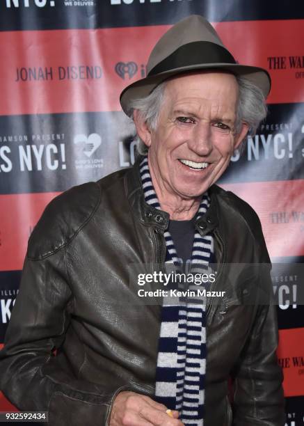 Keith Richards attends the Second Annual LOVE ROCKS NYC! A Benefit Concert for God's Love We Deliver at Beacon Theatre on March 15, 2018 in New York...