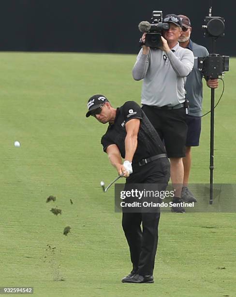 In a March 20 file image, Henrik Stenson hits on the 18th fairway during the Arnold Palmer Invitational at Bay Hill Club & Lodge in Orlando, Fla.