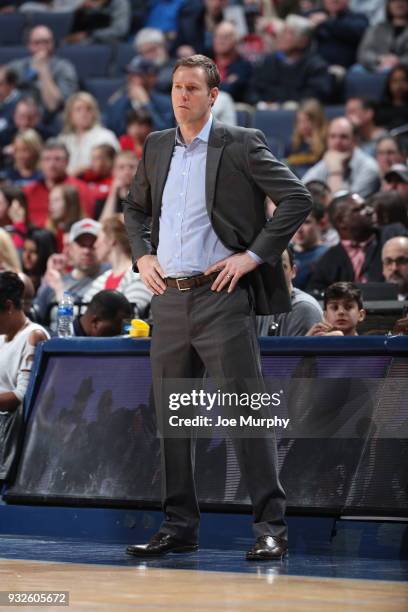 Coach Fred Hoiberg of the Chicago Bulls looks on during the game against the Memphis Grizzlies on March 15, 2018 at FedExForum in Memphis, Tennessee....