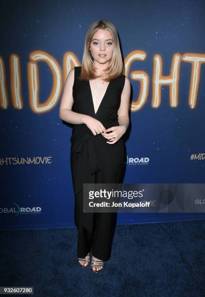 Jade Pettyjohn attends Global Road Entertainment's world premiere of "Midnight Sun" at ArcLight Hollywood on March 15, 2018 in Hollywood, California.