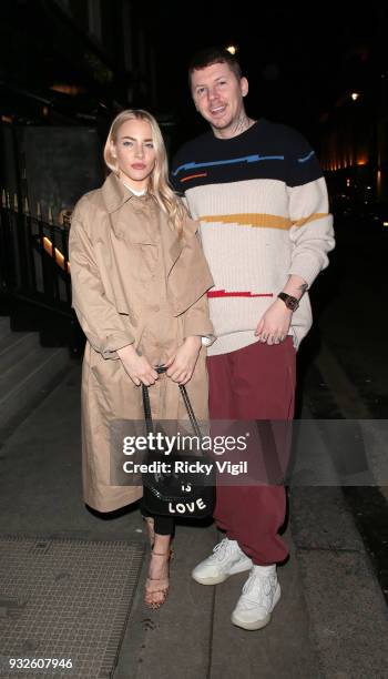 Fae Williams and Professor Green seen atrending the launch of spring issue of Wonderland Magazine at MNKY HSE on March 15, 2018 in London, England.