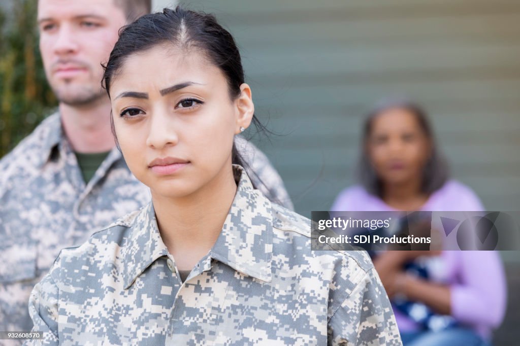 Military officers leave after giving news of soldiers' death