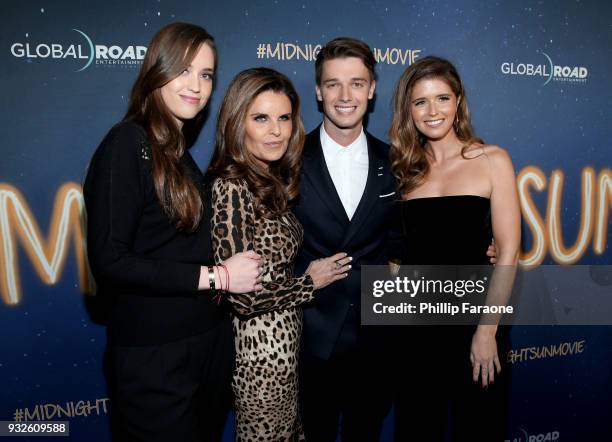 Christina Schwarzenegger, Maria Shriver, Patrick Schwarzenegger and Katherine Schwarzenegger attend Global Road Entertainment's world premiere of...