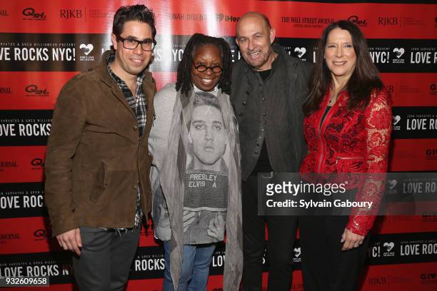 Greg Williamson, Whoopi Goldberg, John Varvatos and Karen Pearl attend Love Rocks NYC Concert benefiting God's Love We Deliver - Red Carpet at Beacon...
