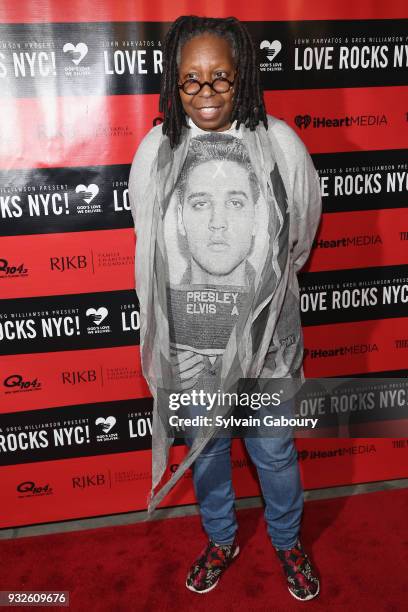 Whoopi Goldberg attends Love Rocks NYC Concert benefiting God's Love We Deliver - Red Carpet at Beacon Theatre on March 15, 2018 in New York City.