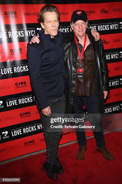 Kevin Bacon and Michael Bacon attend Love Rocks NYC Concert benefiting God's Love We Deliver - Red Carpet at Beacon Theatre on March 15, 2018 in New...