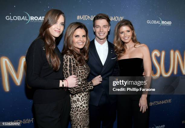 Christina Schwarzenegger, Maria Shriver, Patrick Schwarzenegger and Katherine Schwarzenegger attend Global Road Entertainment's world premiere of...