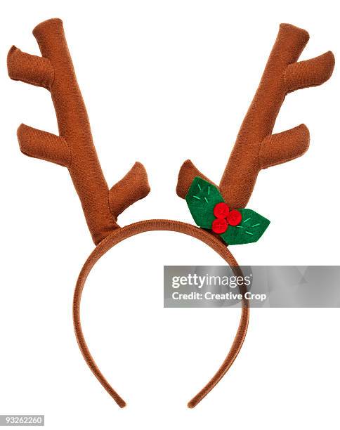 child's reindeer felt antlers - antler stock pictures, royalty-free photos & images