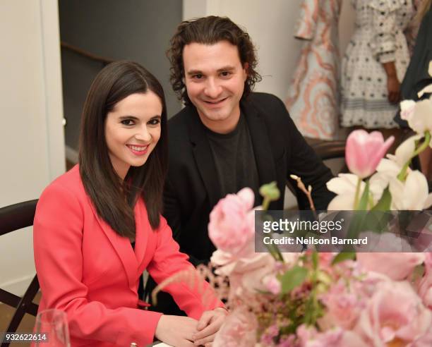 Vanessa Marano and guest attend the Ted Baker London SS'18 Launch Dinner on March 15, 2018 in Los Angeles, California.