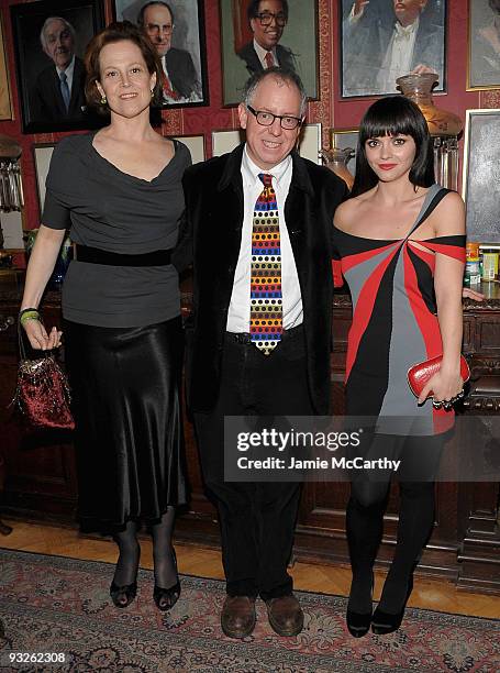 Actress Sigourney Weaver,James Schamus,CEO of Focus Features and Actress Christina Ricci attend the NAC's medal of honor for film award presentation...