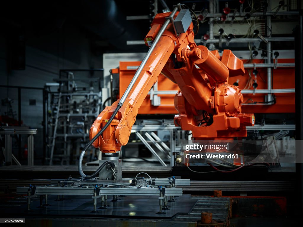 Industrial robot arm used in metalworking