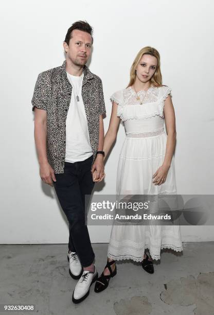 Actress, model and poet Greta Bellamacina and poet Robert Montgomery attend the Fabric Short Film Night screening of "Indigo Valley" and "The Last...